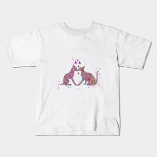 Cat and dog kissing Kids T-Shirt